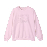 Country Music And Beer Sweatshirt — Light Pink