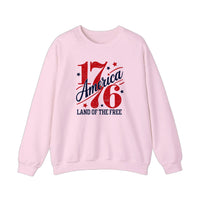 America 1776 Land Of The Free Sweatshirt — Light Pink