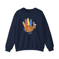 Hand Turkey In A Top Hat Sweatshirt — Navy