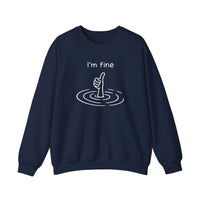 I'm Fine Drowning Thumbs Up Sweatshirt — Navy