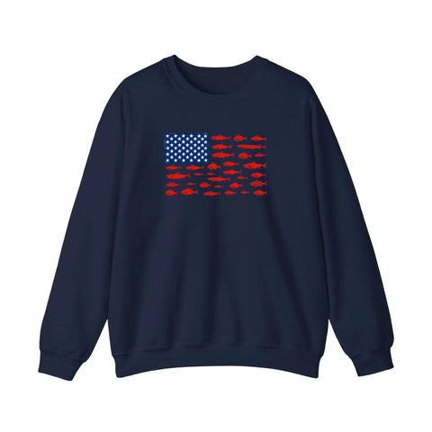 Stars And Stripes Fish Flag Sweatshirt