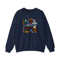 Happy 250 America Doodle Sweatshirt — Navy