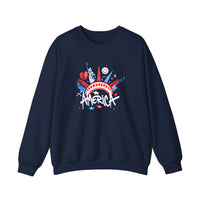 America Liberty Crown Graffiti Sweatshirt — Navy
