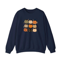 Patterned Pumpkin Patch Sweatshirt — Navy