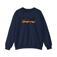 Black Cats In Jack-O-Lanterns Sweatshirt — Navy