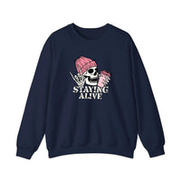 Skeleton Staying Alive Sweatshirt — Navy