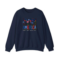 America Wildflowers Freedom Brave Sweatshirt — Navy