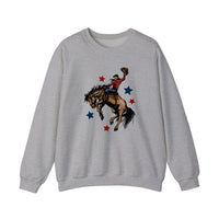 Bucking Bronco Rodeo Rider Sweatshirt — Sport Grey