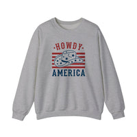 Howdy America Cowboy Hat Sweatshirt — Sport Grey