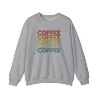 Retro Rainbow Coffee Stack Sweatshirt — Sport Grey
