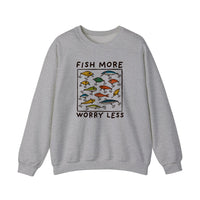 Fish More Worry Less Sweatshirt — Sport Grey