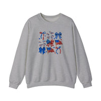 Patriotic Bows And Flags Sweatshirt — Sport Grey