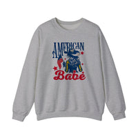 American Babe Cowgirl Flag Sweatshirt — Sport Grey