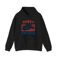 Howdy America Cowboy Hat Hoodie — Black