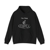 I'm Fine Drowning Thumbs Up Hoodie — Black