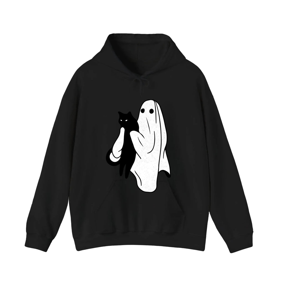 Ghost Holding A Black Cat Hoodie