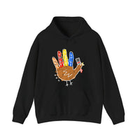 Hand Turkey In A Top Hat Hoodie — Black