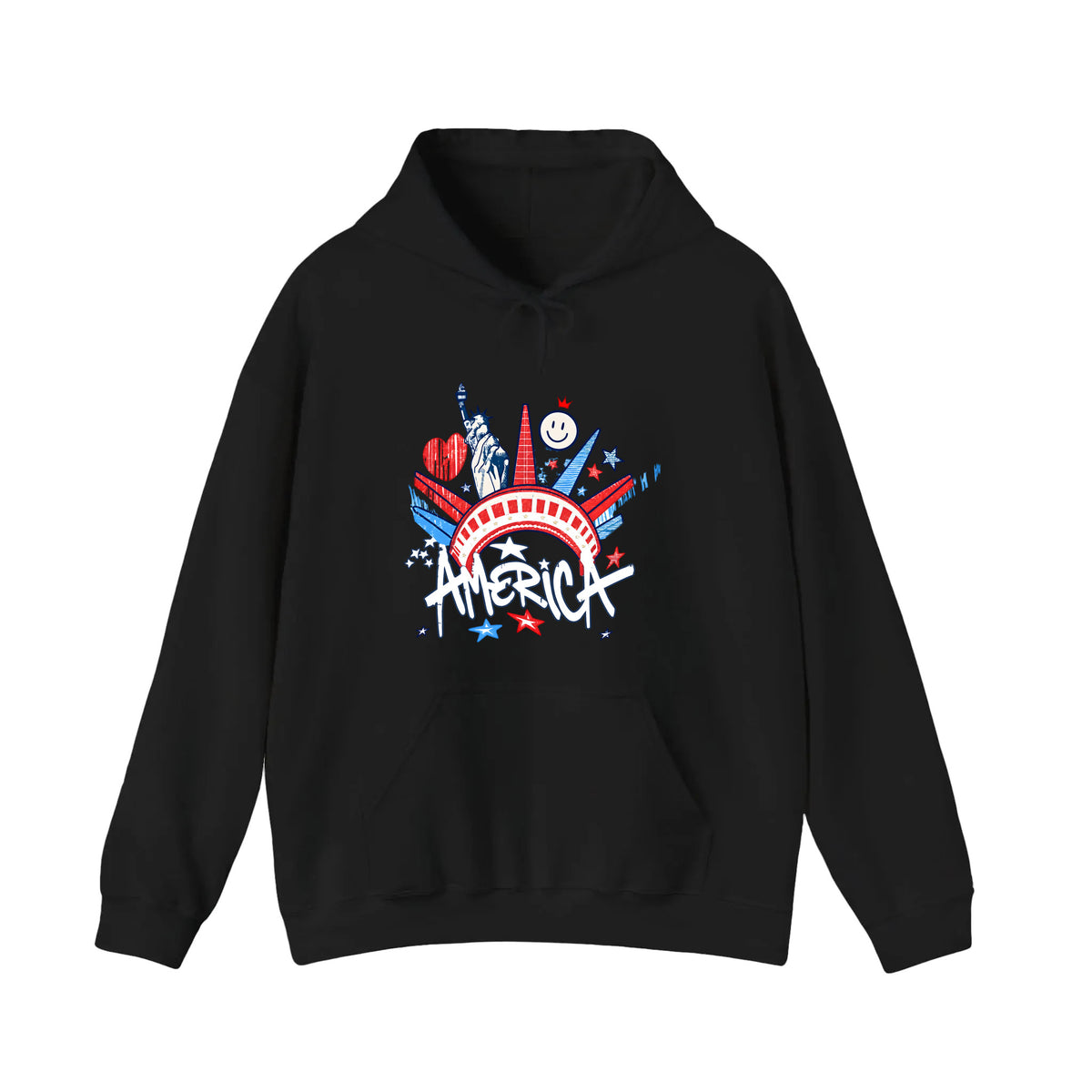 America Liberty Crown Graffiti Hoodie