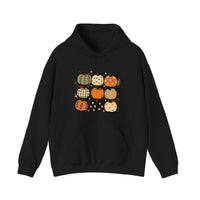 Patterned Pumpkin Patch Hoodie — Black