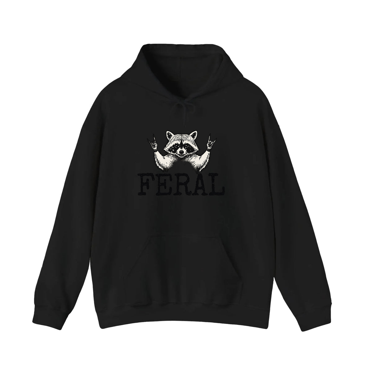 Feral Raccoon Rock Hands Hoodie