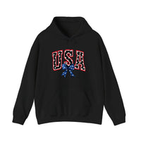 USA Varsity Star Bow Hoodie — Black