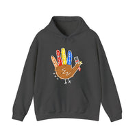 Hand Turkey In A Top Hat Hoodie — Dark Heather