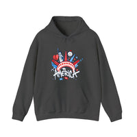 America Liberty Crown Graffiti Hoodie — Dark Heather