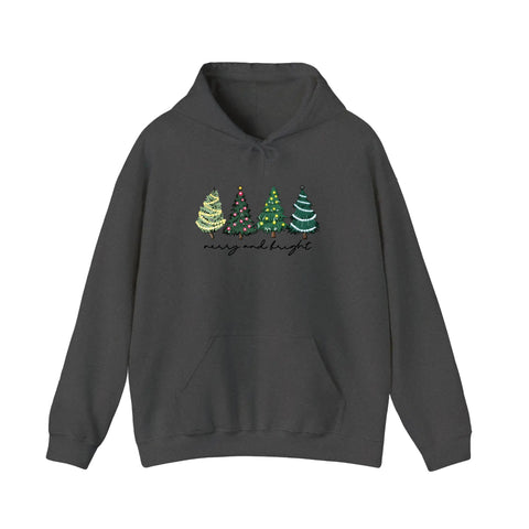 Merry And Bright Christmas Trees Hoodie