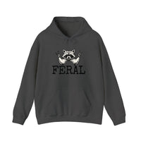 Feral Raccoon Rock Hands Hoodie — Dark Heather