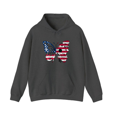 Patriotic Floral Butterfly Hoodie