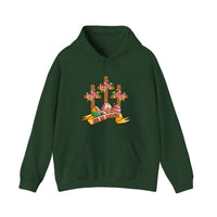 He Is Risen Floral Crosses Hoodie — Forest Green