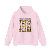 Women In Science Icons Grid Hoodie — Light Pink