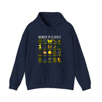 Women In Science Icons Grid Hoodie — Navy