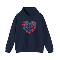 USA Hearts And Stars Hoodie — Navy