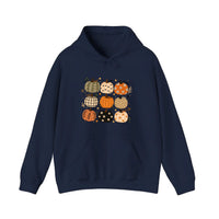 Patterned Pumpkin Patch Hoodie — Navy