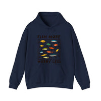 Fish More Worry Less Hoodie — Navy