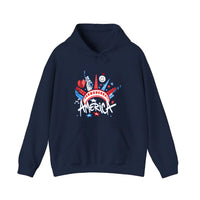 America Liberty Crown Graffiti Hoodie — Navy