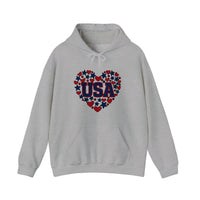 USA Hearts And Stars Hoodie — Sport Grey