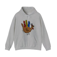 Hand Turkey In A Top Hat Hoodie — Sport Grey