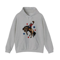 Bucking Bronco Rodeo Rider Hoodie — Sport Grey