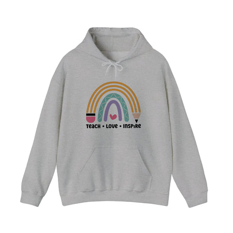 Teach Love Inspire Pencil Rainbow Hoodie