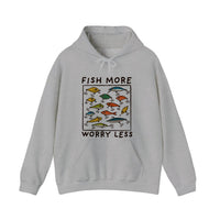 Fish More Worry Less Hoodie — Sport Grey