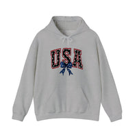 USA Varsity Star Bow Hoodie — Sport Grey