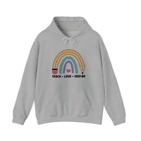 Teach Love Inspire Pencil Rainbow Hoodie — Sport Grey