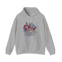 America Liberty Crown Graffiti Hoodie — Sport Grey