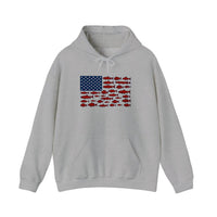 Stars And Stripes Fish Flag Hoodie — Sport Grey