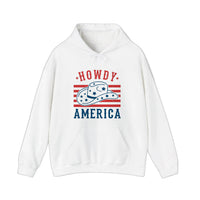 Howdy America Cowboy Hat Hoodie — White