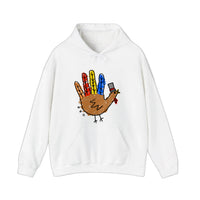 Hand Turkey In A Top Hat Hoodie — White