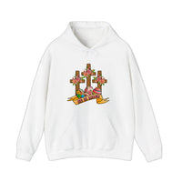 He Is Risen Floral Crosses Hoodie — White
