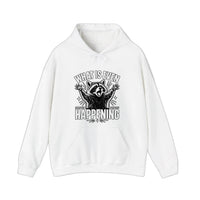 What Is Even Happening Raccoon Hoodie — White